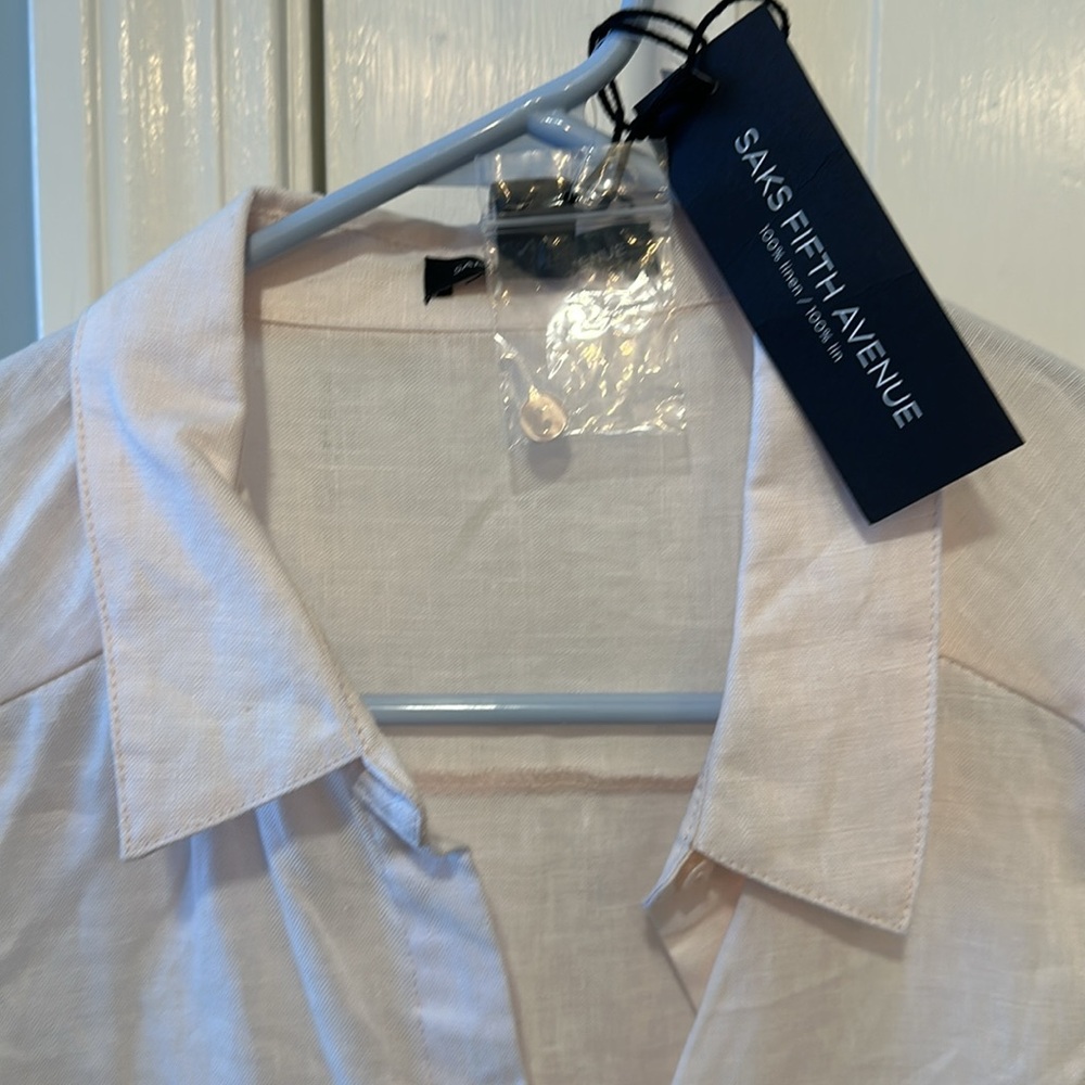 Saks Fifth Avenue 100% Linen Dress, New With Tags- Never Worn, Size Large. - Picture 7 of 11